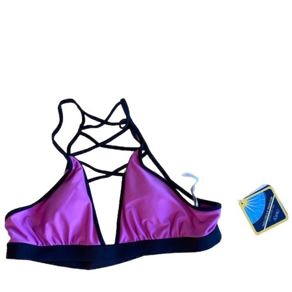 NWT Fabletics Rachel Sexy  Bikini  Lace UP Back Top  SIze XL - Picture 4 of 5